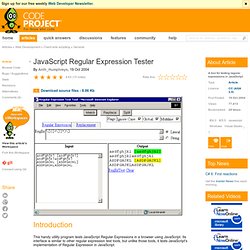 JavaScript Regular Expression Tester