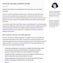 JavaScript web apps considered valuable · molily