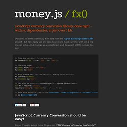 money.js / fx() - javascript currency conversion library