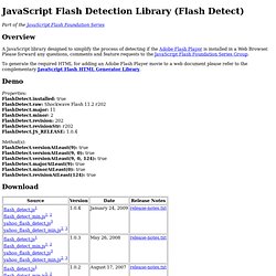 JavaScript Flash Detection Library (Flash Detect)