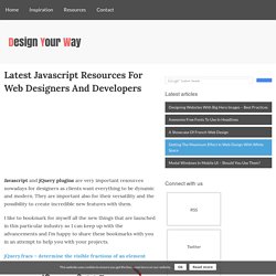 Latest Javascript Resources For Web Designers And Developers