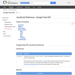 Google Feed API - JavaScript Reference