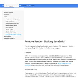 Remove Render-Blocking JavaScript - PageSpeed Insights