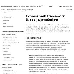 Express Web Framework (Node.js/JavaScript) - Learn web development