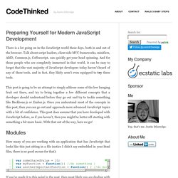 Preparing Yourself for Modern JavaScript Development