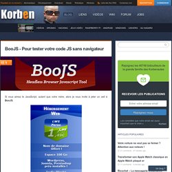 BooJS - Pour tester votre javascript directement en ligne de commande