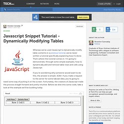 Javascript Snippet Tutorial - Dynamically Modifying Tables