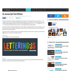 10 Javascript Text Effects