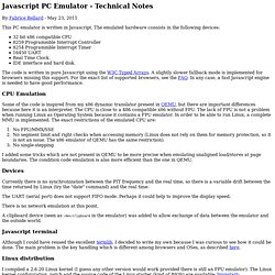 Javascript PC Emulator - Technical Notes