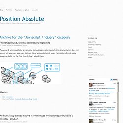 Position absolue des applications web, et front-end trucs - Javascript / jQuery «