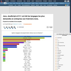 Java, JavaScript et C++ ont été les langages les plus demandés en entreprise ces 9 derniers mois, d'après les résultats d'une enquête