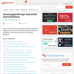 Learning JavaScript: Essentials And Guidelines