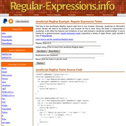 JavaScript RegExp Example: Online Regular Expression Tester