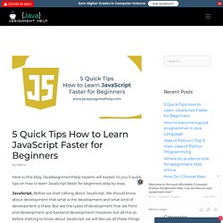 5 Quick Tips How to Learn JavaScript Faster for Beginners