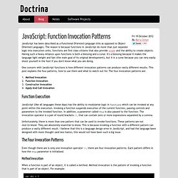 Javascript: Function Invocation Patterns