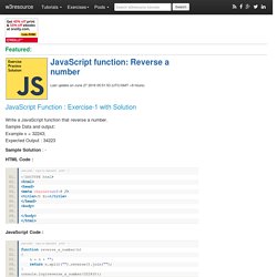 JavaScript function: Reverse a number