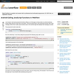 Android Webview vs native code via JS JavaScript | Pearltrees