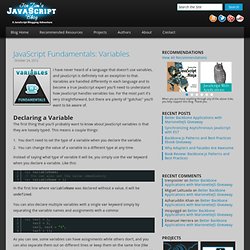 JavaScript Fundamentals: Variables
