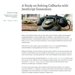 A Study on Solving Callbacks with JavaScript Generators