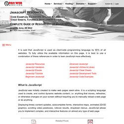 Complete Javascript Resources, Information, Tools, Validators