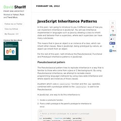 JavaScript Inheritance Patterns