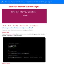 JavaScript Interview Questions Object 2020