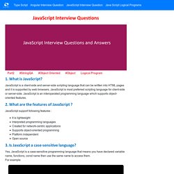 Top 25 JavaScript Interview Questions & Answers for 2020