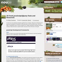 35 Fresh JavaScript/jQuery Tools and Resources