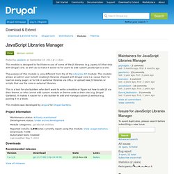 JavaScript Libraries Manager