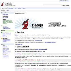datejs - A JavaScript Date Library