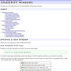 Javasc#ipt: Managing windows