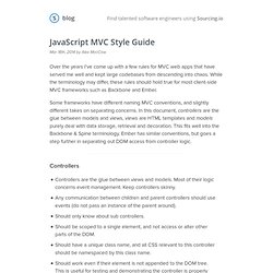 JavaScript MVC Style Guide