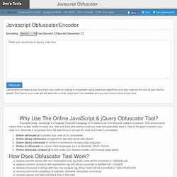 Javascript Obfuscate and Encoder
