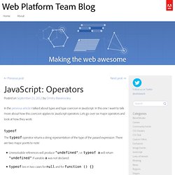 JavaScript: Operators
