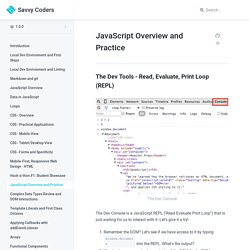 JavaScript Overview and Practice - Savvy Coders