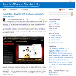 Excel Does JavaScript! A VBA developer’s perspective - Apps for Office and SharePoint blog