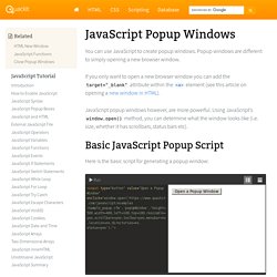 JavaScript Popup Windows