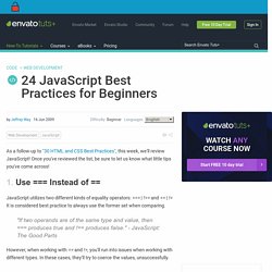 24 JavaScript Best Practices for Beginners