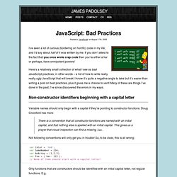 JavaScript: Bad Practices