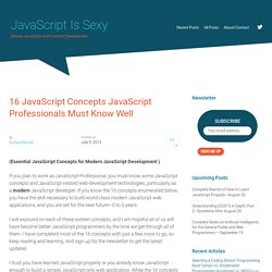 16 JavaScript Concepts JavaScript Professionals Must Know Well