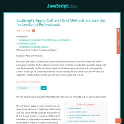 JavaScript’s Apply, Call, and Bind Methods are Essential for JavaScript Professionals