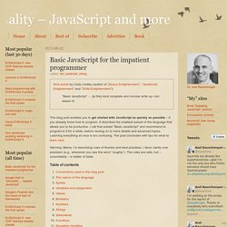Basic JavaScript: an introduction to the language