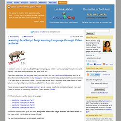Learning JavaScript Programming Language through Video Lectures