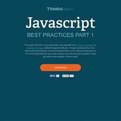 JavaScript Best Practices Part 1
