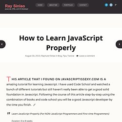 How to Learn JavaScript Properly - Ray Sinlao