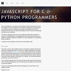 Wooji Juice: JavaScript for C & Python programmers