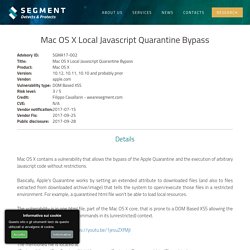 Mac OS X Local Javascript Quarantine Bypass