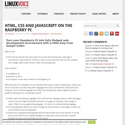 HTML, CSS and JavaScript on the Raspberry Pi