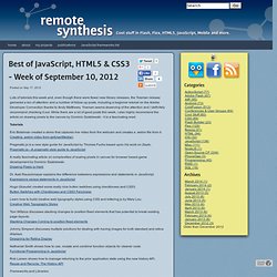 Best of JavaScript, HTML5 & CSS3 - Week of September 10, 2012 : Remote Synthesis