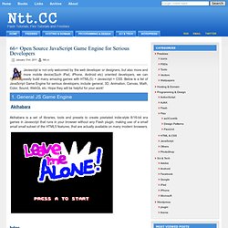 66+ Open Source JavaScript Game Engine for Serious Developers